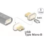 DeLOCK 66575 Magnētiskais USB Micro-B pārejas savienotājs Zelts Balts