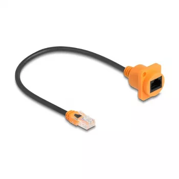 DeLOCK 90804 tīkla kabelis 0,3 m Cat5e U/UTP RJ-45 Melns Oranžs