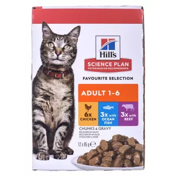 HILL'S Feline Adult Multipack Classic - maisiņš 12x85g