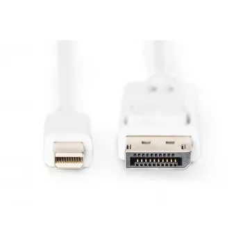 Digitus AK-340102-010-W Mini DisplayPort uz DisplayPort kabelis 1 m balts