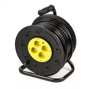 Pagarinātājs uz ruļļa 50m, 4 ligzdas, 3x2.5mm²