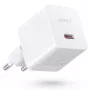 Mini sienas lādētājs AUKEY PA-Y20S Balts 1xUSB-C 20W PD Power Delivery