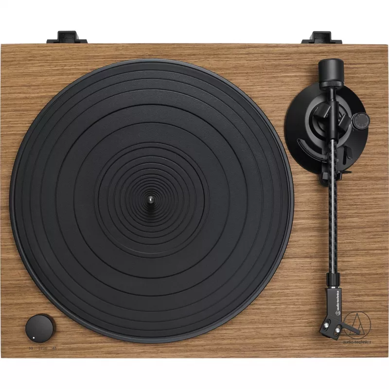 Audio-Technica AT-LPW40WN atskaņotājs melns/koks, iebūvēts fono priekšpastiprinātājs, manuāla darbība