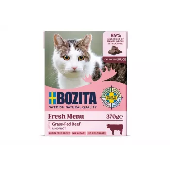 BOZITA liellopu gaļa mērcē - slapjā barība kaķiem - 370g