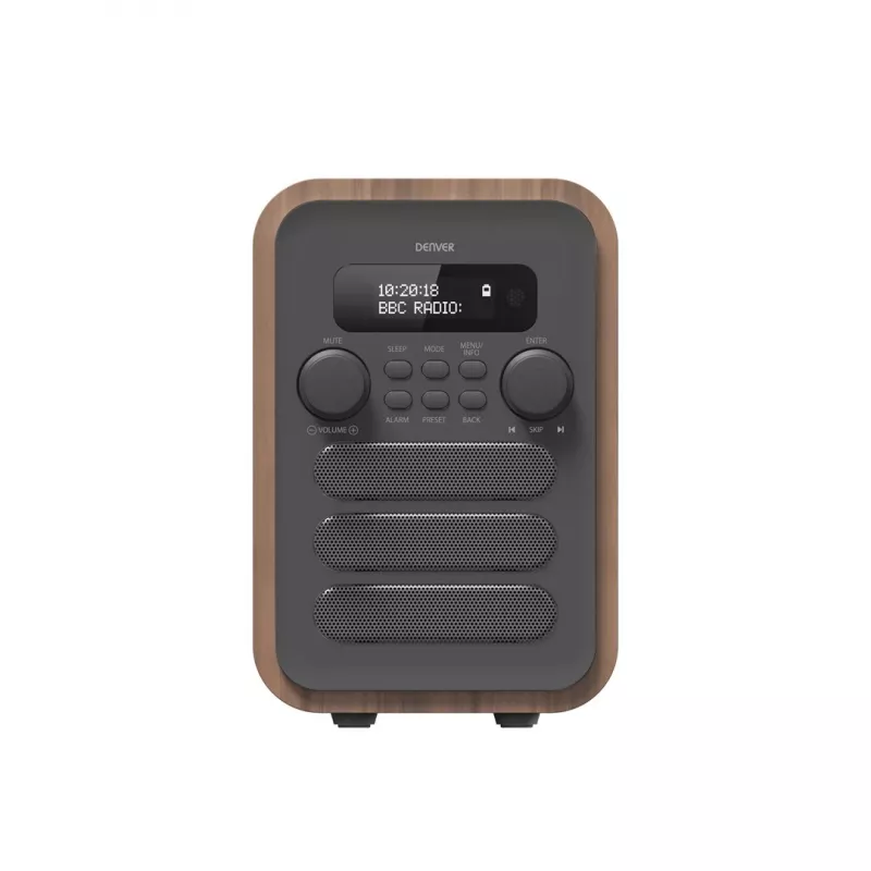 Denver DAB-48GREY Personālais digitālais radio pelēks, koks