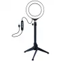 LED gredzena gaisma 12cm ar galda statīvu līdz 24.5cm, USB, RGBW