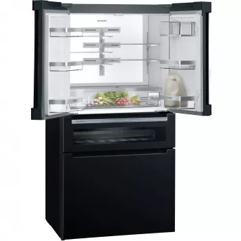 Siemens KF96RSBEA sānu-sānu ledusskapis Brīvi stāvošs 572 L Melns