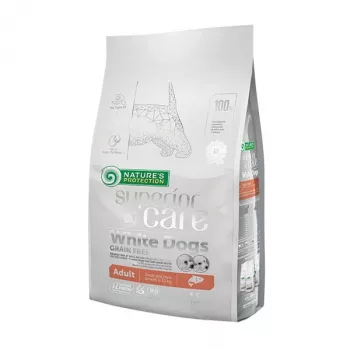 NATURE'S PROTECTION Superior Care White Dogs Grain Free Junior Small baltā zivs - sausā barība kucēniem - 1.5 kg