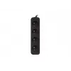 Pagarinātājs Lanberg PS0-04E-0100-IEC-BK 1m 4 AC kontaktligzdas 10A Melns Iekštelpām
