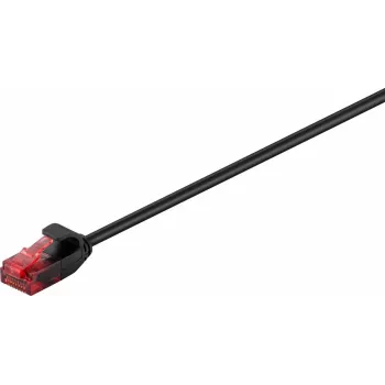 Wentronic Goobay CAT 6 Slim-Patch kabelis, U/UTP, Melns, 5 m - Vara materiāls (93717)