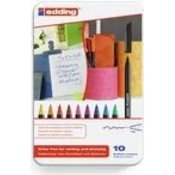 Filtspalvītis Edding 1200 colourpen Fine Melns Zils Brūns Zaļš Oranžs Rozā Purpurs Sarkans Dzeltens 10 gab.