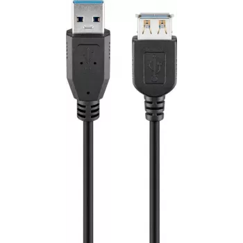 Goobay USB pagarinātāja kabelis USB 3.0 1 m melns - USB 3.0 A tipa spraudnis > USB 3.0 (74149)