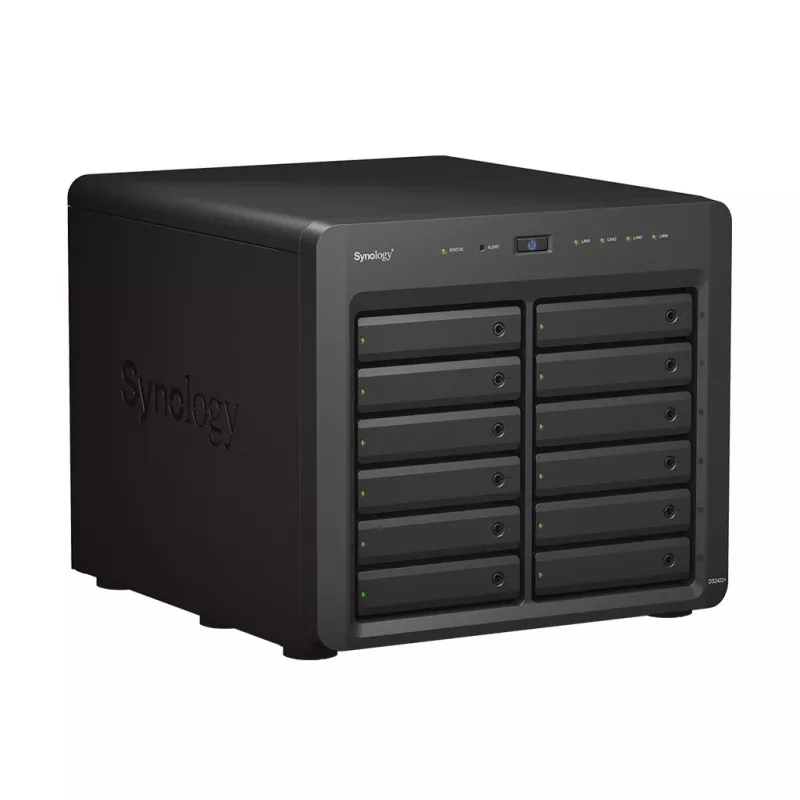 NAS Synology DS2422+ tornis, 12 nodalījumi, AMD Ryzen V1500B, 4 GB DDR4