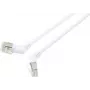 Renkforce RF-6071564 RJ45 tīkla kabelis, Patch kabelis CAT 6a F/UTP 0.50 m Balts, spraudņa kontakti 360° grozāmi, leņķveida kabeļa izvads 1 gab.