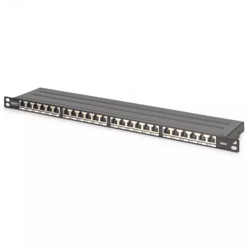 Patch Panel Digitus CAT 6 Class E Augsta Blīvuma Ekranēts Melns