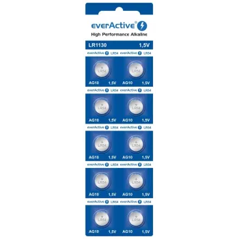 Mini sārma baterijas everActive G10 LR1130 LR54 10 gab.