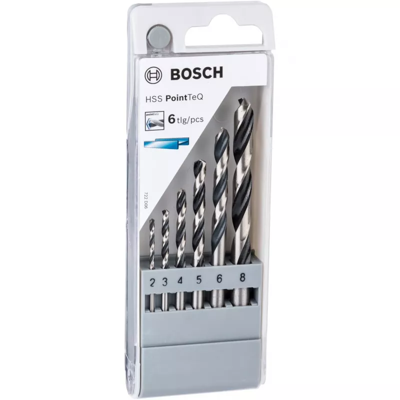 Bosch HSS Twist Drill Bit PointTeQ Sets, Urbja komplekts, 8 mm, 117 mm, Metāls, 7.5 cm