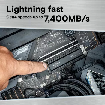 SSD disks Crucial T500 1TB M.2 NVMe 2280 PCIe 4.0 ar radiatoru