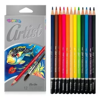 Colorino Artist akvareļzīmulis 12 krāsas un otiņa