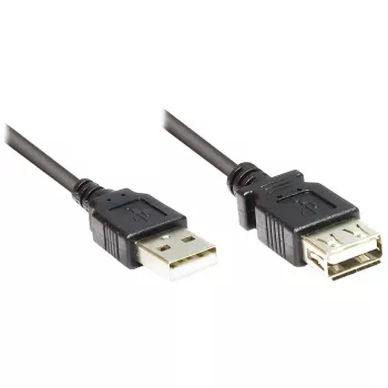 Good Connections USB 2.0 pagarinātājkabelis A ligzda uz A spraudni - melns - 1,8m