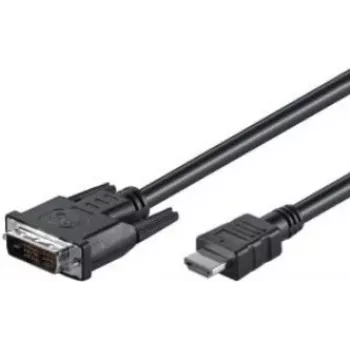 Wentronic Goobay HDMI™ / DVI-D kabelis, melns, 5 m - 19 kontaktu HDMI™ spraudnis > DVI-D (18+1) spraudnis (50582)