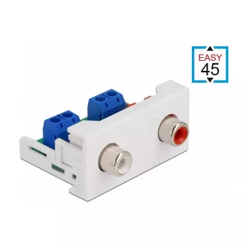 DeLOCK 81338 Easy 45 modulis 2 x RCA ligzda (mātīte) balts
