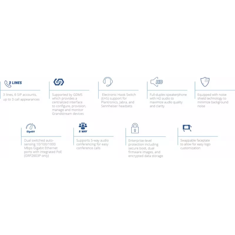 IP telefons Grandstream Networks GRP2603P Melns