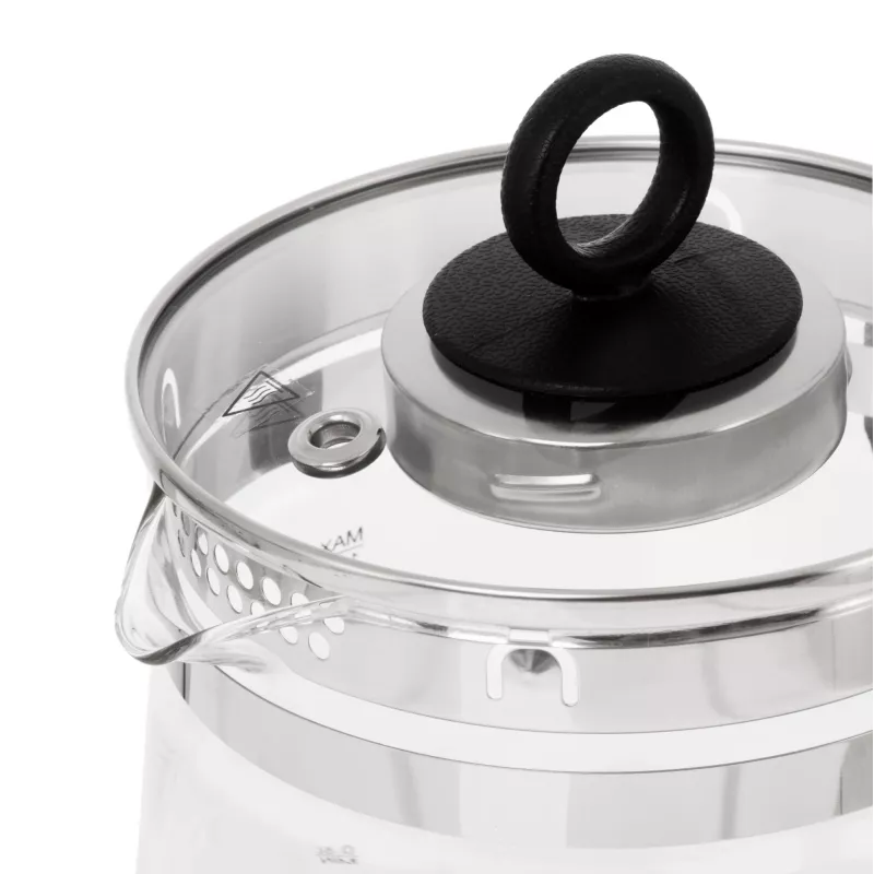 Adler tējkanna AD 1299 | Elektriskā | 2200 W | 1.5 L | Stikla | 360° grozāma pamatne | Melna