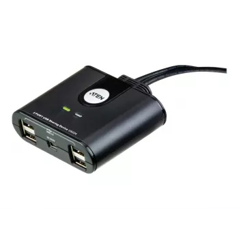 USB 2.0 2-portu perifērijas ierīču koplietošanas slēdzis ATEN US224AT — USB Type-A, 1,8 m kabelis, melns