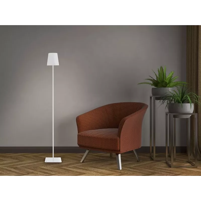 Beper P201UTP404 uzlādējams LED stāvgaismeklis, regulējams augstums, 2,5 W, regulējams spilgtums, metāla, balts