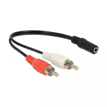 Audio kabelis DeLOCK 85806 0.2 m 2xRCA 3.5 mm Melns Balts Sarkans
