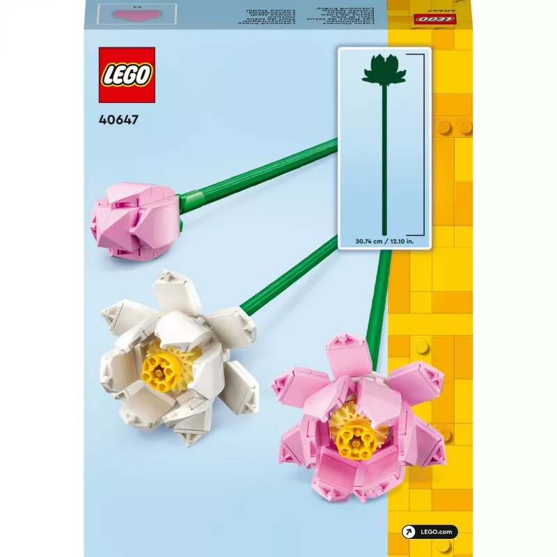 LEGO 40647 Lotus Flowers — Botāniskā kolekcija modulārs modelis, 220 gab., augstums 300 mm, vecums 8+