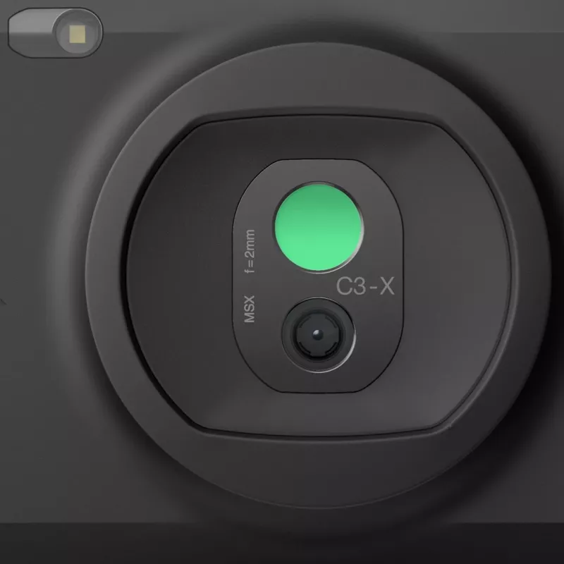 FLIR C3-X termokamera Melna 1800 mAh Vanādija oksīds Nesaldēts fokālās plaknes masīvs Iebūvēts displejs 128 x 96 pikseļi LCD 640 x 480 pikseļi