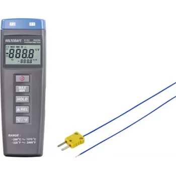VOLTCRAFT K102 + TP 202 temperatūras mērīšanas instruments -200 līdz +1370 °C, zonde K tips