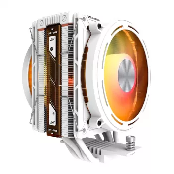Procesora dzesētājs Darkflash E400 PLUS (balts) — aktīvā gaisa dzesēšana CPU, torņa dizains, divu ventilatoru konfigurācija