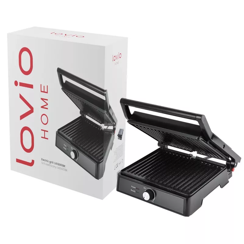 Lovio LVEG001BK kontaktgrils, 2000 W, melnā krāsā