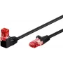 Goobay CAT 6 Patch Kabelis 1x 90° leņķa, U/UTP, Melns, 2 m - fiksators augšpusē, CCA vara maisījums (51516)