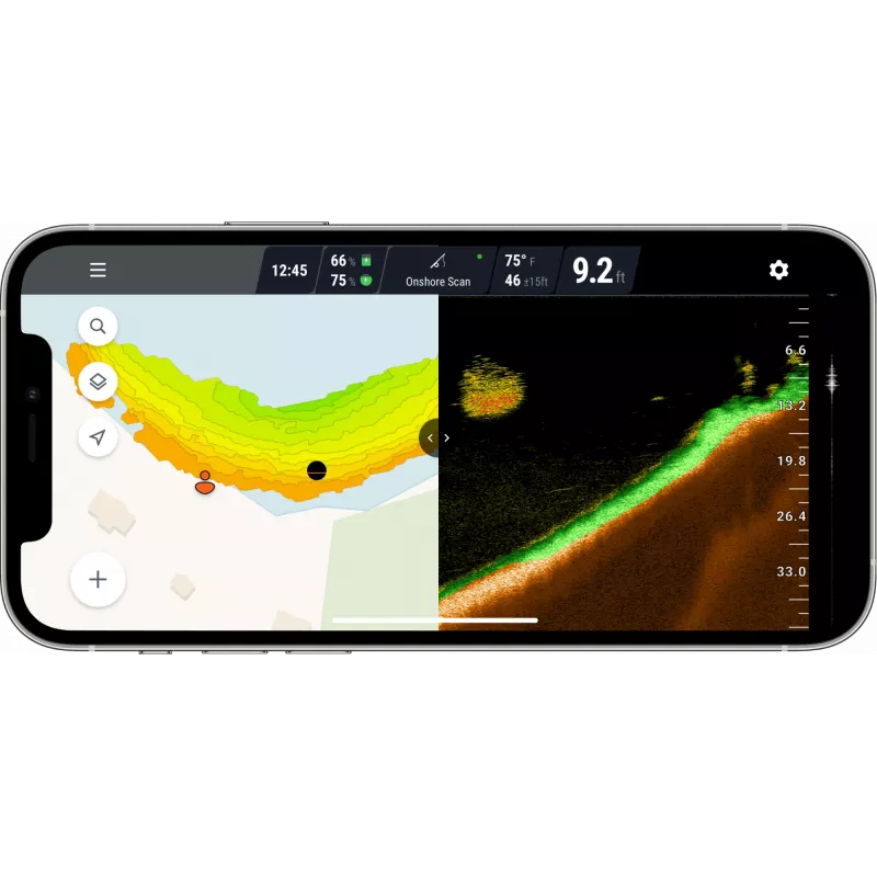 Deeper Smart Sonar PRO+ 2 metamais zivju meklētājs, 100/240/675 kHz, 100 m dziļums, Wi-Fi, GPS, līdz 9 h, melns