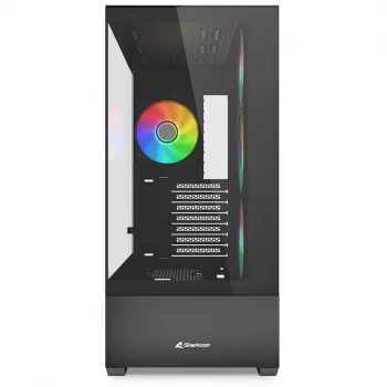 PC korpuss Sharkoon AK6 RGB, ATX, Melns