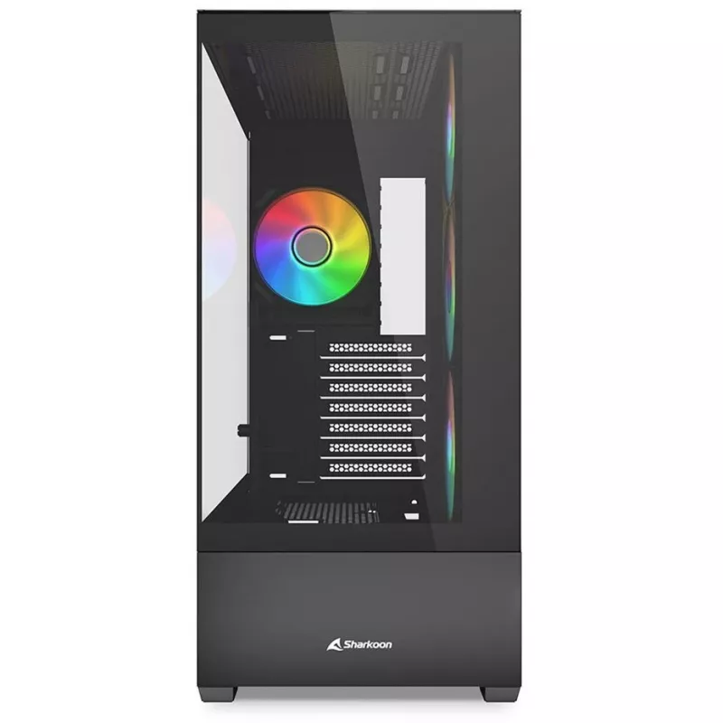 PC korpuss Sharkoon AK6 RGB, ATX, Melns