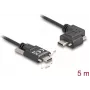 DeLOCK USB 2.0 kabelis USB Type-C vīrišķais uz USB Type-C vīrišķais, leņķveida pa kreisi/pa labi, PD 3.0 60W, 5m