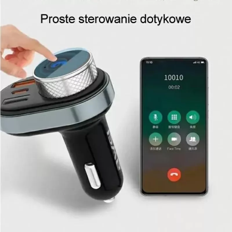 Brīvroku komplekts Awei C-843 Bluetooth 5.0 ar FM raidītāju, USB un USB-C savienojumiem