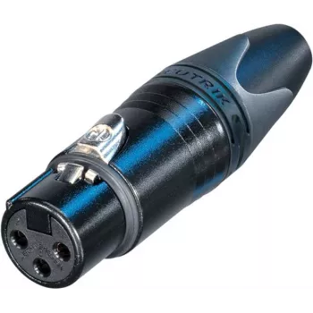 Neutrik XLR ligzdas savienotājs, taisns, 3 polu, melns NC3FXX-BAG 1 gab.