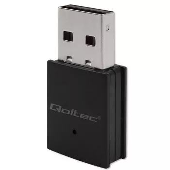 Mini USB Wi‑Fi adapteris QOLTEC 57007 — 2,4 GHz, 150 Mbps, iekšējā antena