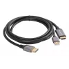 Lanberg CA-HDDP-20CU-0018-BK video kabeļa adapteris 1.8 m DisplayPort HDMI + USB melns, sudrabs