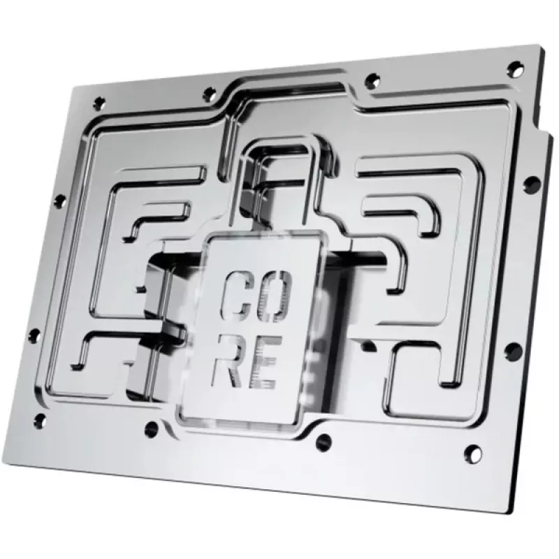 Ūdens bloks grafikas kartei Alphacool Core RX 9070 XT Hellhound+ Caurspīdīgs Hroms ar aizmugures plāksni
