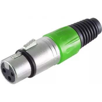 XLR savienotājs ShiverPeaks BS55022-G zaļš — 3-pin vīrišķais audio savienotājs