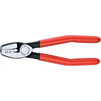 Knipex stieples gala uzmavu knaibles, garums 180mm, 0.5-6.0 mm² (AWG 20-10), polarizēts plastmasas pārklājums