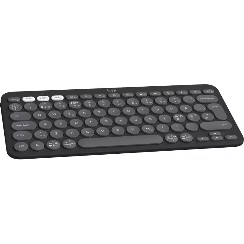 Logitech Pebble Keys 2 K380s - Bezvadu tastatūra - Bluetooth LE - QWERTY - Nordic (dāņu/somu/norvēģu/zviedru) - tonālais grafīts (920-011879)