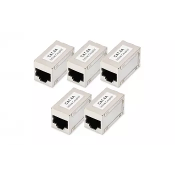 Digitus CAT 6A modulārie savienotāji, ekranēti, 5 gab., RJ-45 zeltīti kontakti